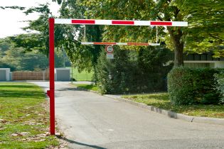 Height Restrictor Barrier - Swing One Post Opening Strong Steel Construction