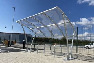 Bowland Cycle Shelter (PETG Roof + Galvanised Frame): Modern & Elegant  (4-12 Bikes) Exceptionally Strong