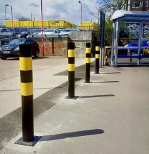 Heavy Duty Bollards: Hi-Vis Diameters 60, 76, 90 &139mm H900 to 1500mm a/b Ground Impact Protection and Robust