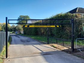 Height Restrictor and Swing Gate Combination to control access regardless the height of vehicles- Heavy Duty