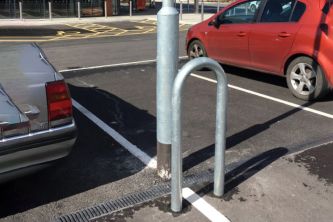 EV/Streetlight Protection: Hooped Type Bollards
Galvanised or Stainless Steel: (3 Dia. x 3 Ht.)


