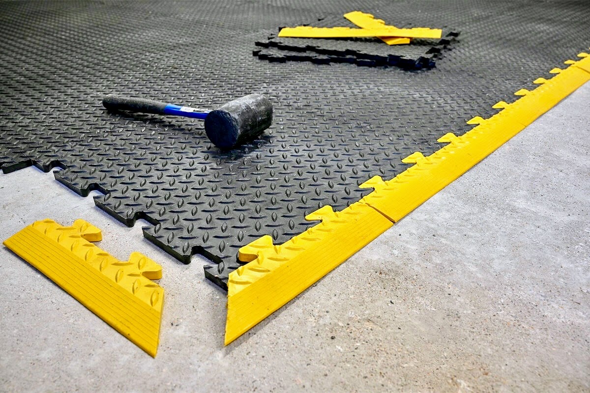 Interlocking Tuff Tile System - Anti-Slip Comfort Heavy Duty & Chemical Resistance Protection Installation is Easy + Value Packs Available Warehouses, Workshops, Garages & Fast Shipping